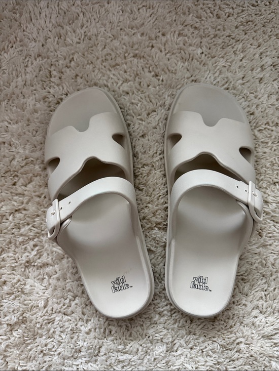 wild fable Shoes - wild fable Cream Slide Buckle Sandals